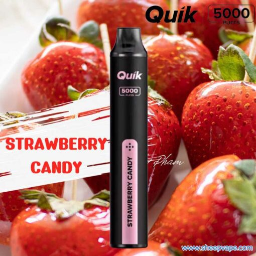 quik 5000 Strawberry candy ลูกอมสตอเบอรี่
